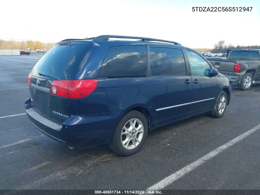 2006 Toyota Sienna Xle Limited VIN: 5TDZA22C56S512947 Lot: 40851734