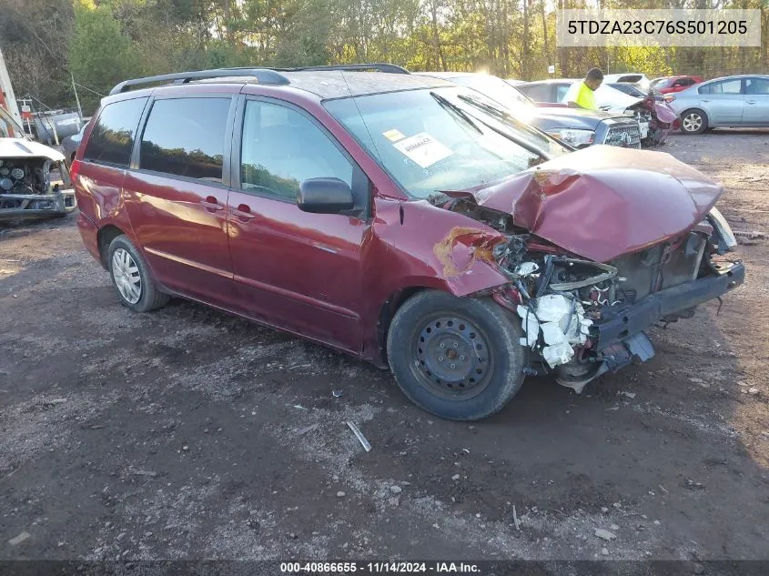 2006 Toyota Sienna Le VIN: 5TDZA23C76S501205 Lot: 40866655