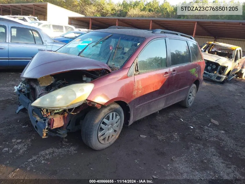 2006 Toyota Sienna Le VIN: 5TDZA23C76S501205 Lot: 40866655