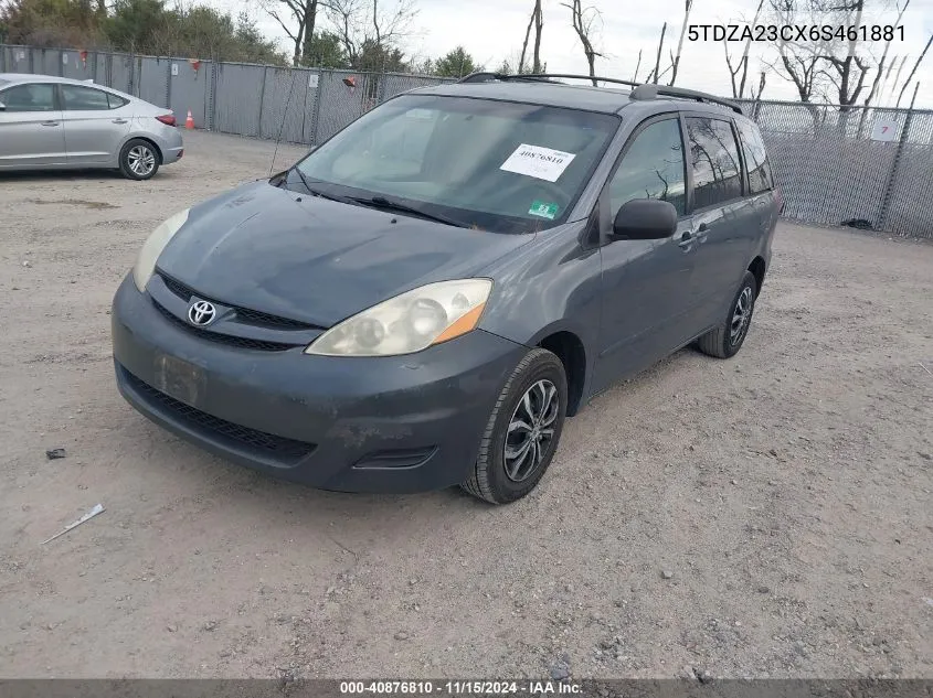 2006 Toyota Sienna Le VIN: 5TDZA23CX6S461881 Lot: 40876810