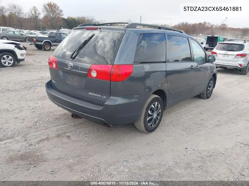 2006 Toyota Sienna Le VIN: 5TDZA23CX6S461881 Lot: 40876810