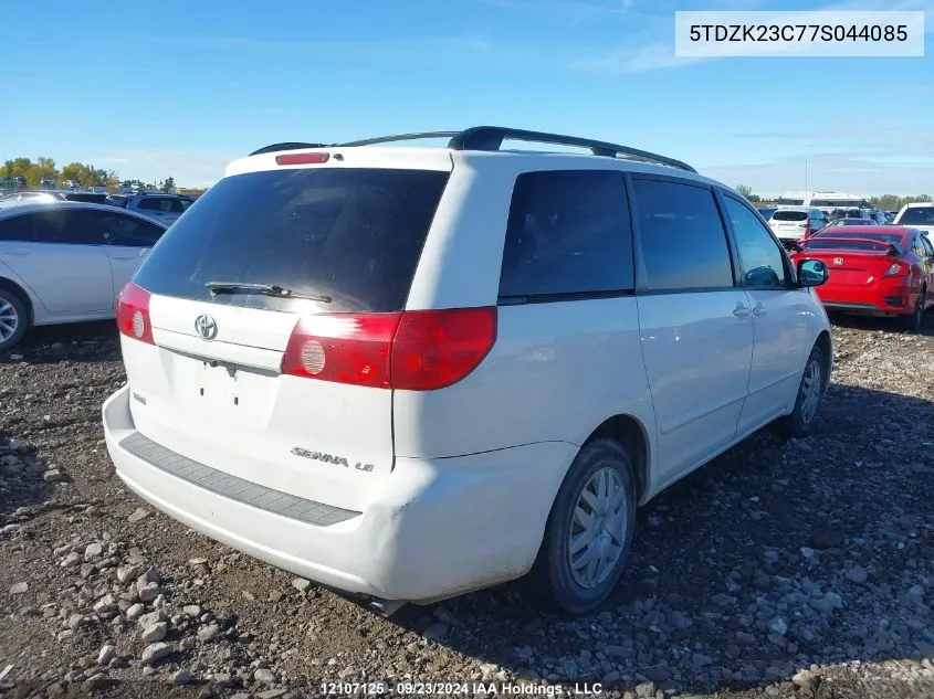 5TDZK23C77S044085 2007 Toyota Sienna Ce/Le