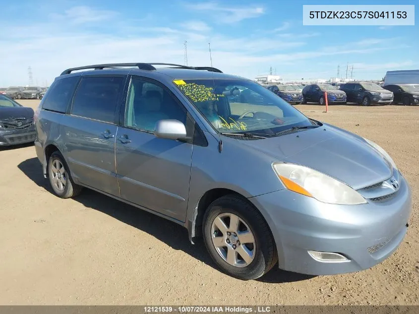 2007 Toyota Sienna Ce/Le VIN: 5TDZK23C57S041153 Lot: 12121539