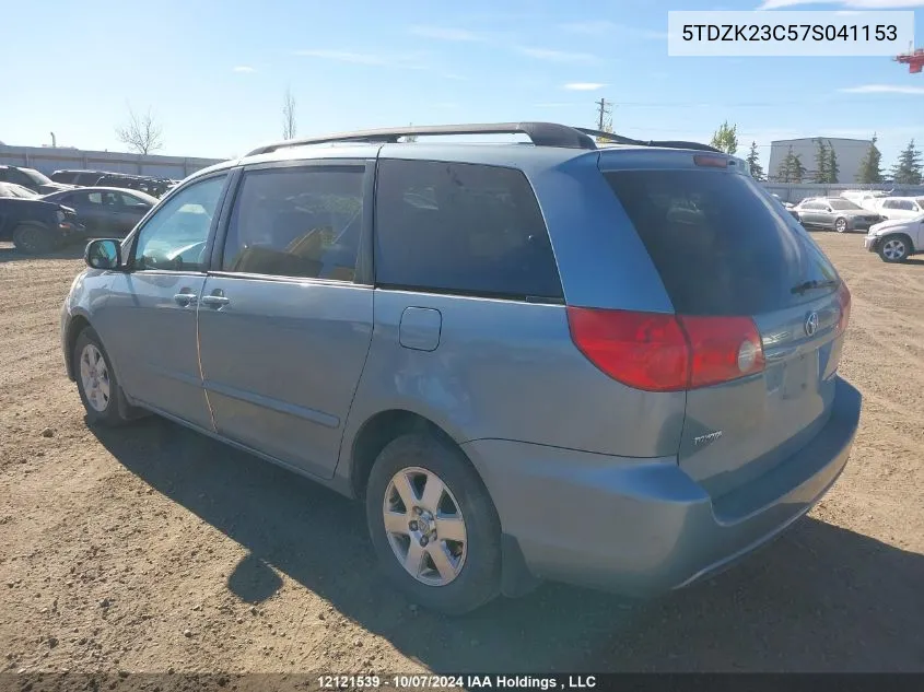 2007 Toyota Sienna Ce/Le VIN: 5TDZK23C57S041153 Lot: 12121539