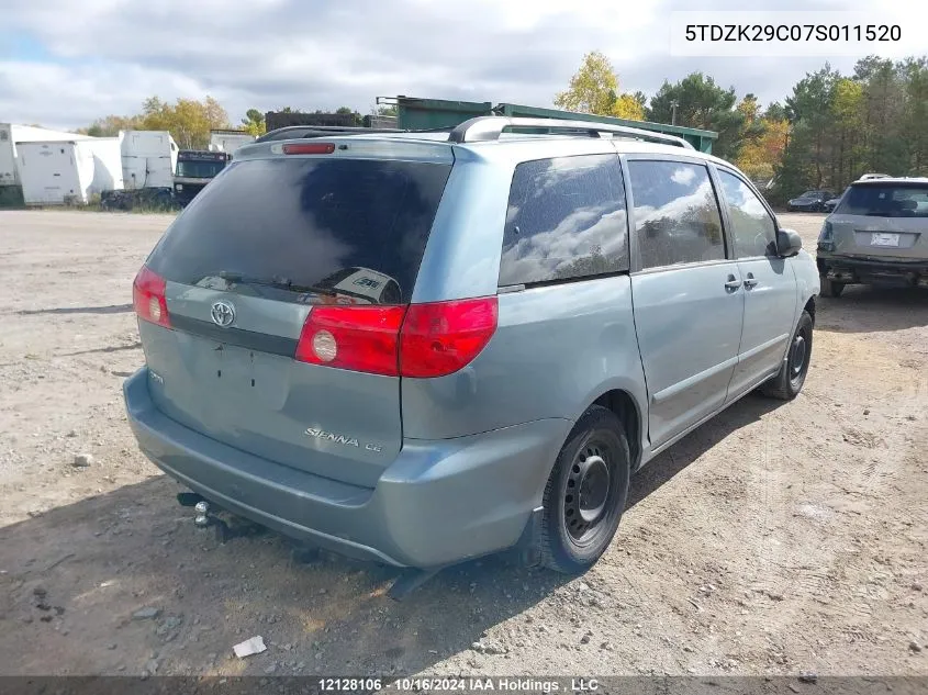 5TDZK29C07S011520 2007 Toyota Sienna Ce