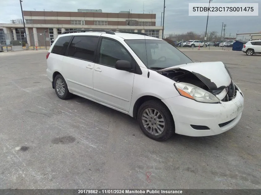 2007 Toyota Sienna Le V6 VIN: 5TDBK23C17S001475 Lot: 20179862