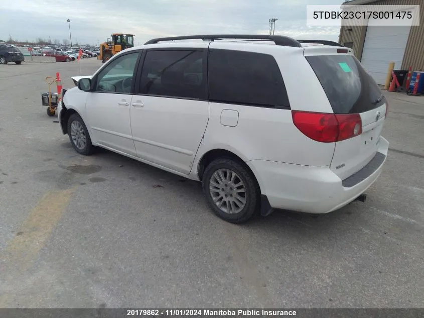 2007 Toyota Sienna Le V6 VIN: 5TDBK23C17S001475 Lot: 20179862