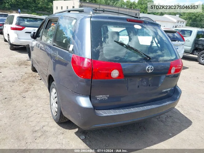 5TDZK23C27S046357 2007 Toyota Sienna Ce