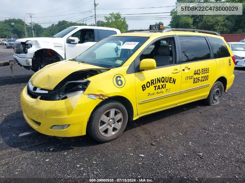 2007 Toyota Sienna Xle Limited VIN: 5TDBK22C47S000029 Lot: 39860938