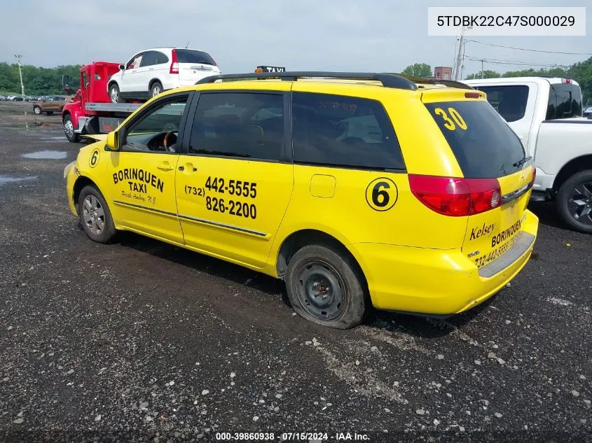 2007 Toyota Sienna Xle Limited VIN: 5TDBK22C47S000029 Lot: 39860938