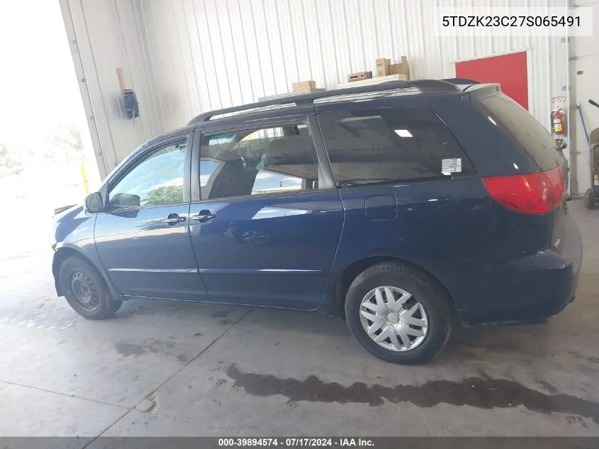 5TDZK23C27S065491 2007 Toyota Sienna Le