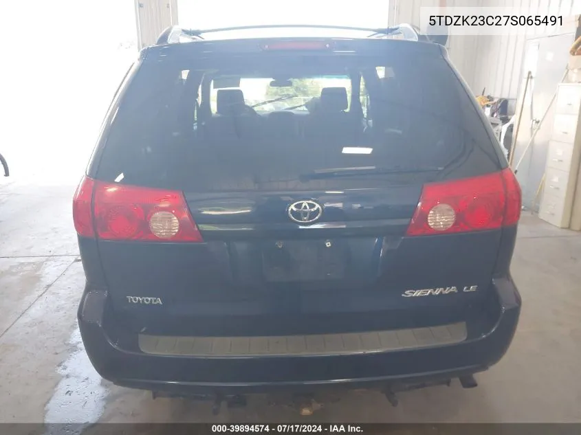 5TDZK23C27S065491 2007 Toyota Sienna Le