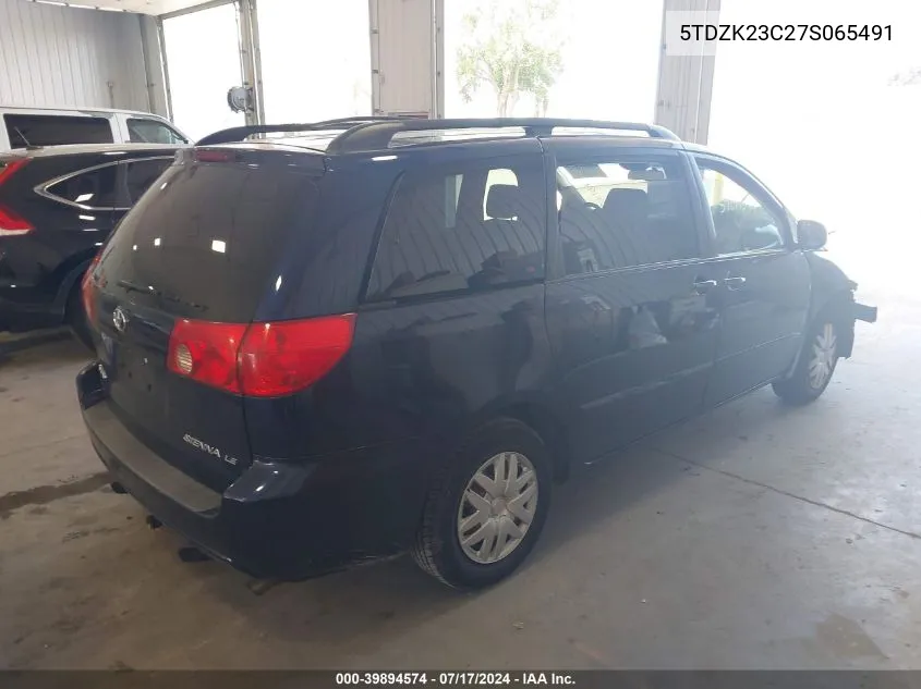 5TDZK23C27S065491 2007 Toyota Sienna Le