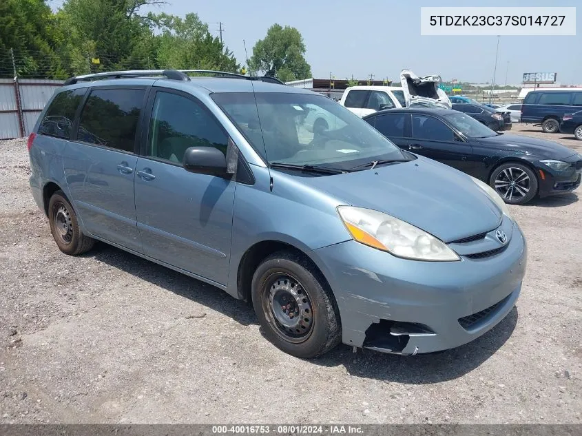 2007 Toyota Sienna Le VIN: 5TDZK23C37S014727 Lot: 40016753