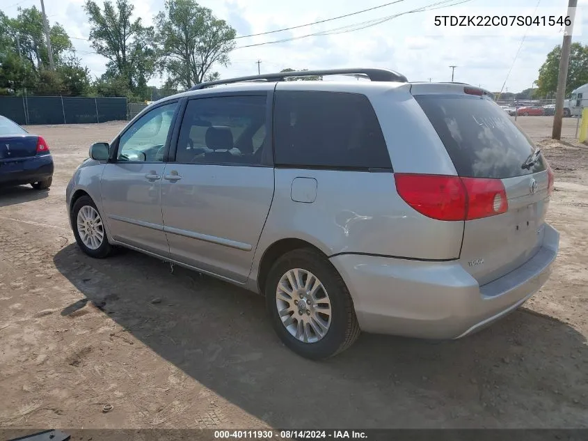 2007 Toyota Sienna Xle VIN: 5TDZK22C07S041546 Lot: 40111930