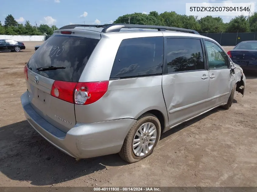 2007 Toyota Sienna Xle VIN: 5TDZK22C07S041546 Lot: 40111930