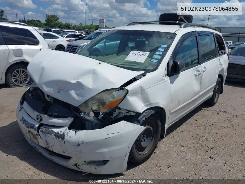 2007 Toyota Sienna Ce VIN: 5TDZK23C97S064855 Lot: 40122184