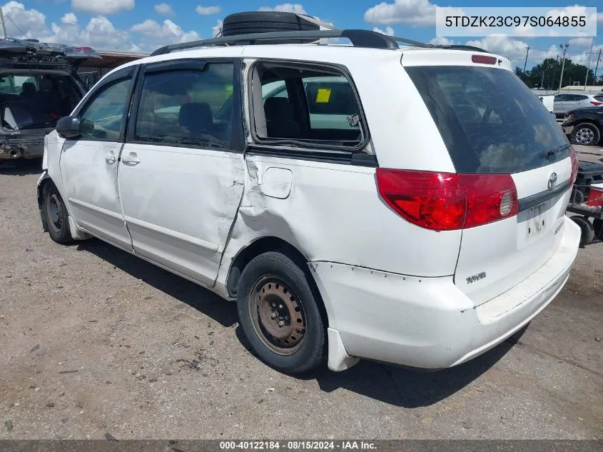 2007 Toyota Sienna Ce VIN: 5TDZK23C97S064855 Lot: 40122184