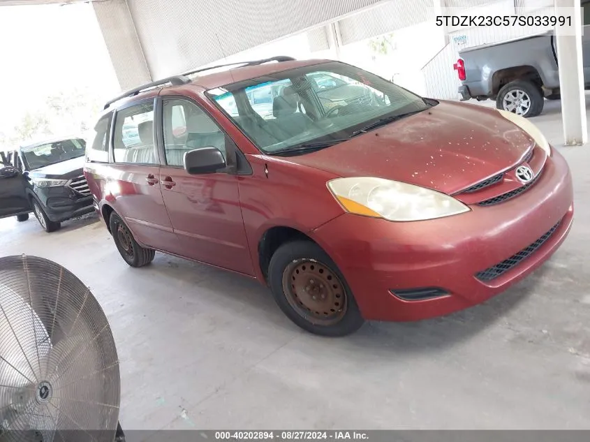 5TDZK23C57S033991 2007 Toyota Sienna Ce