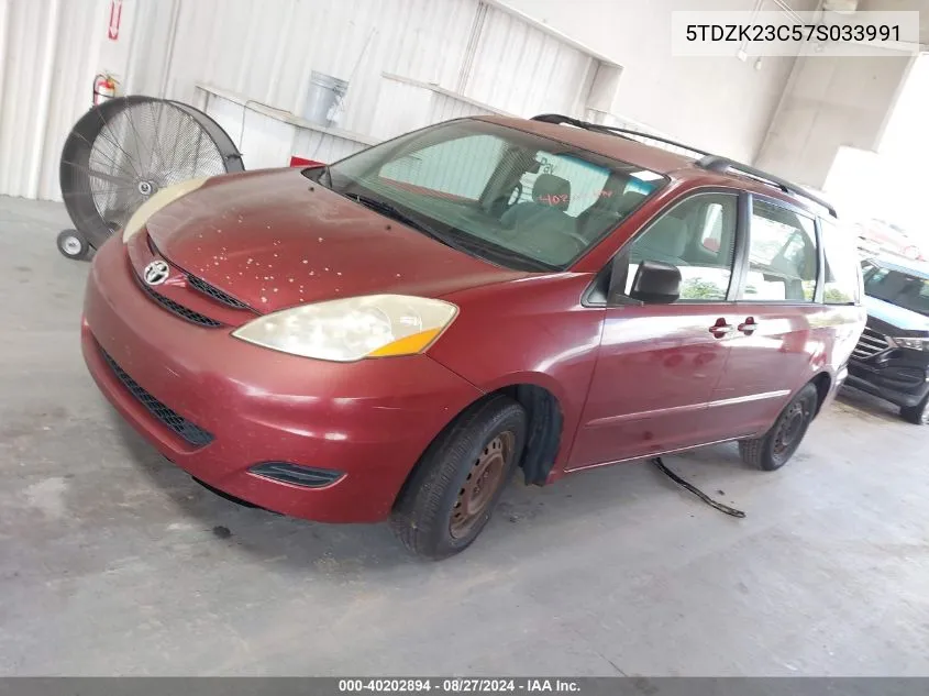 5TDZK23C57S033991 2007 Toyota Sienna Ce