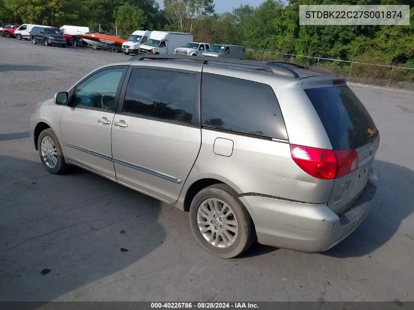 2007 Toyota Sienna Xle Limited VIN: 5TDBK22C27S001874 Lot: 40225786