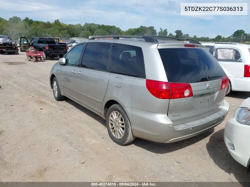 2007 Toyota Sienna Xle VIN: 5TDZK22C77S036313 Lot: 40274510