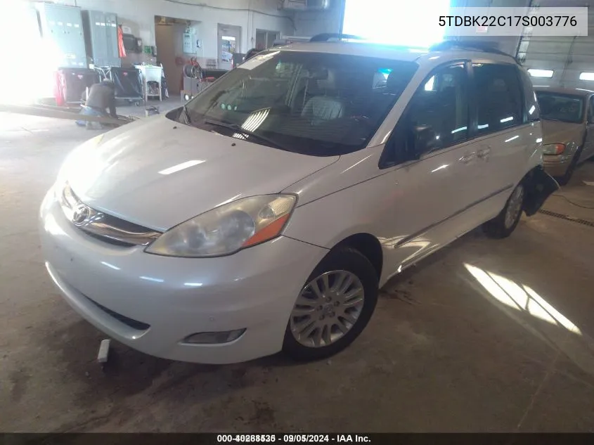 2007 Toyota Sienna Xle Limited VIN: 5TDBK22C17S003776 Lot: 40288535