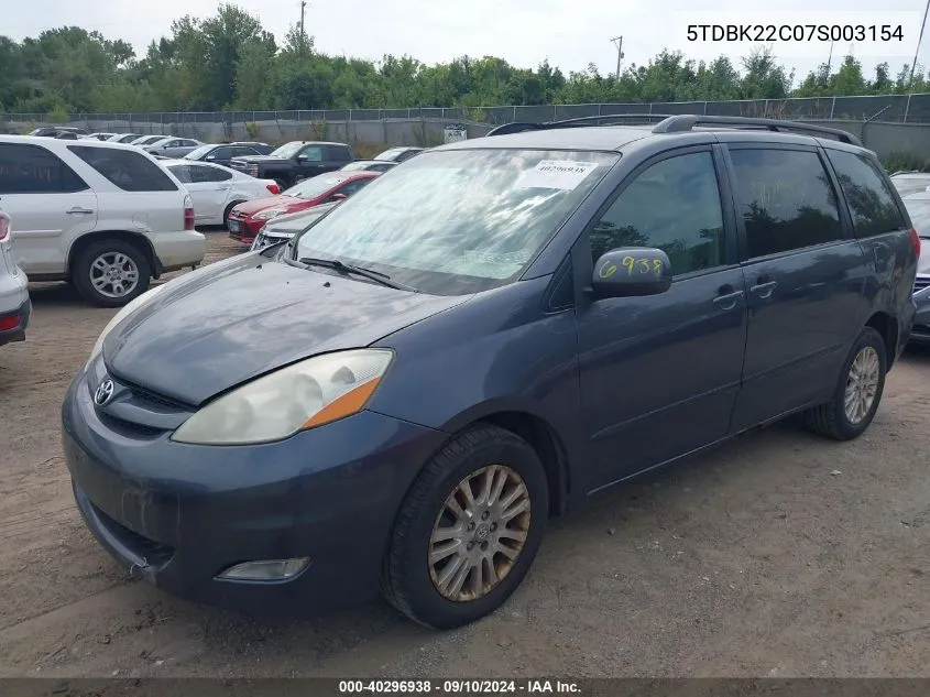 2007 Toyota Sienna Xle VIN: 5TDBK22C07S003154 Lot: 40296938