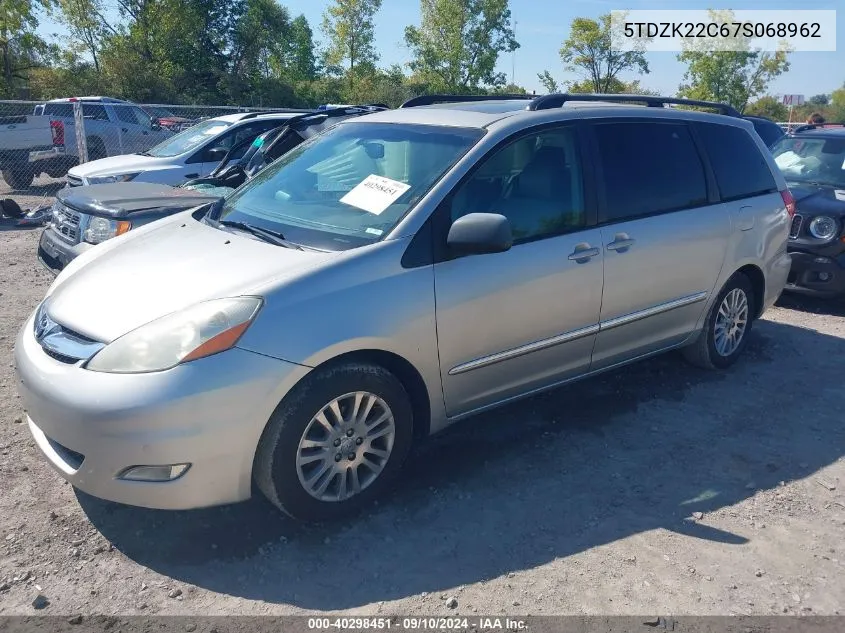 2007 Toyota Sienna Xle/Xle Limited VIN: 5TDZK22C67S068962 Lot: 40298451