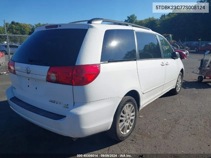 5TDBK23C77S008124 2007 Toyota Sienna Le