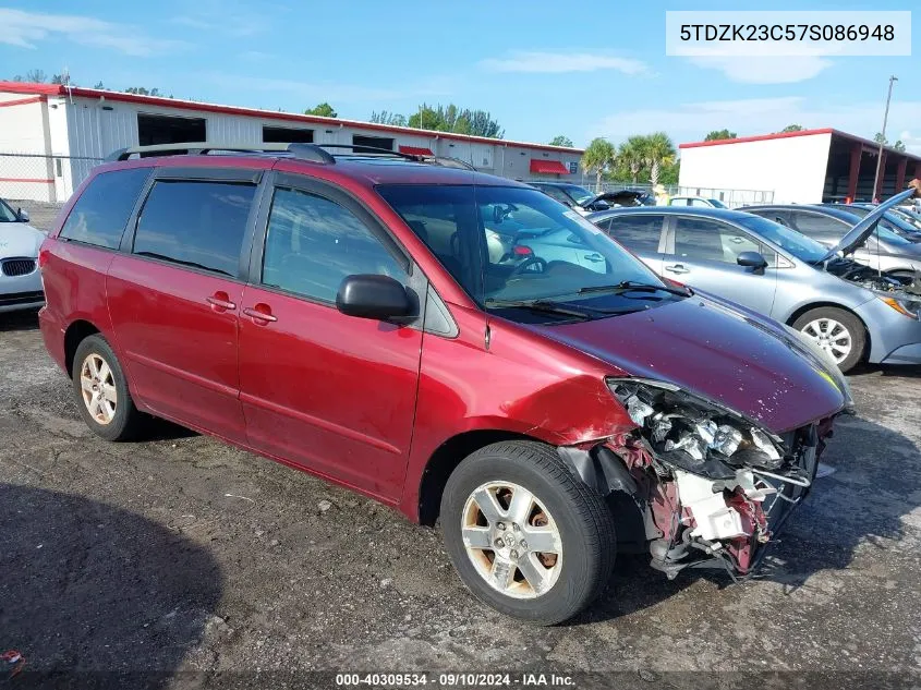 5TDZK23C57S086948 2007 Toyota Sienna Ce/Le