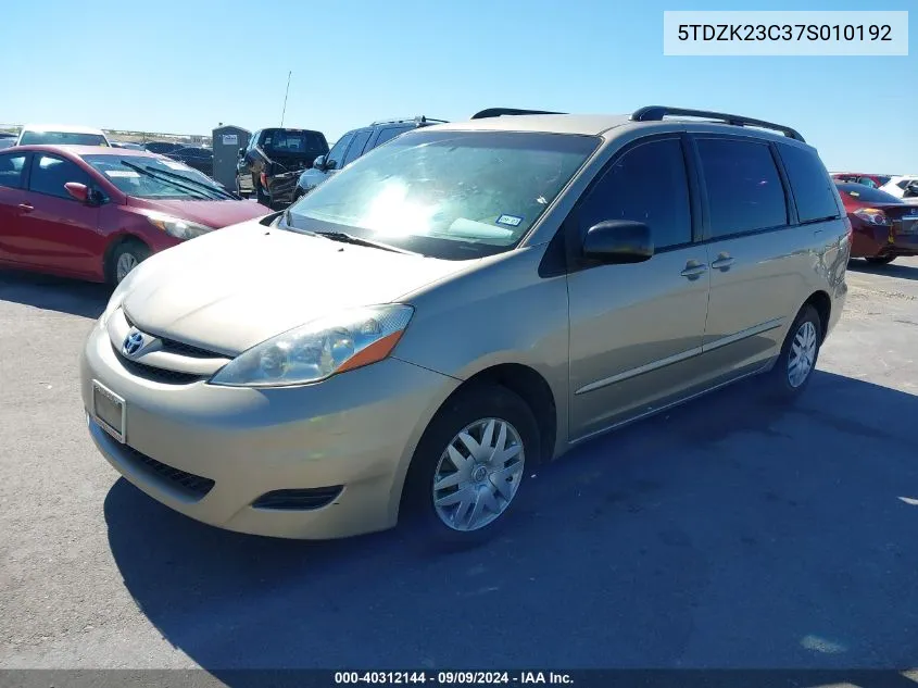 5TDZK23C37S010192 2007 Toyota Sienna Ce