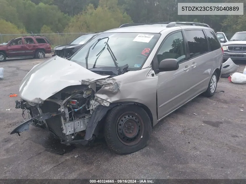 5TDZK23C57S040889 2007 Toyota Sienna Le