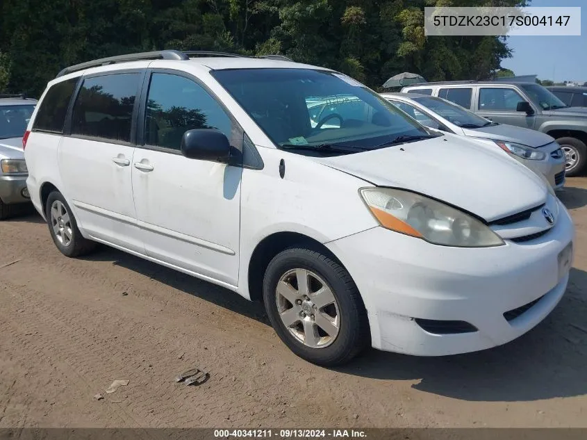 2007 Toyota Sienna Le VIN: 5TDZK23C17S004147 Lot: 40341211