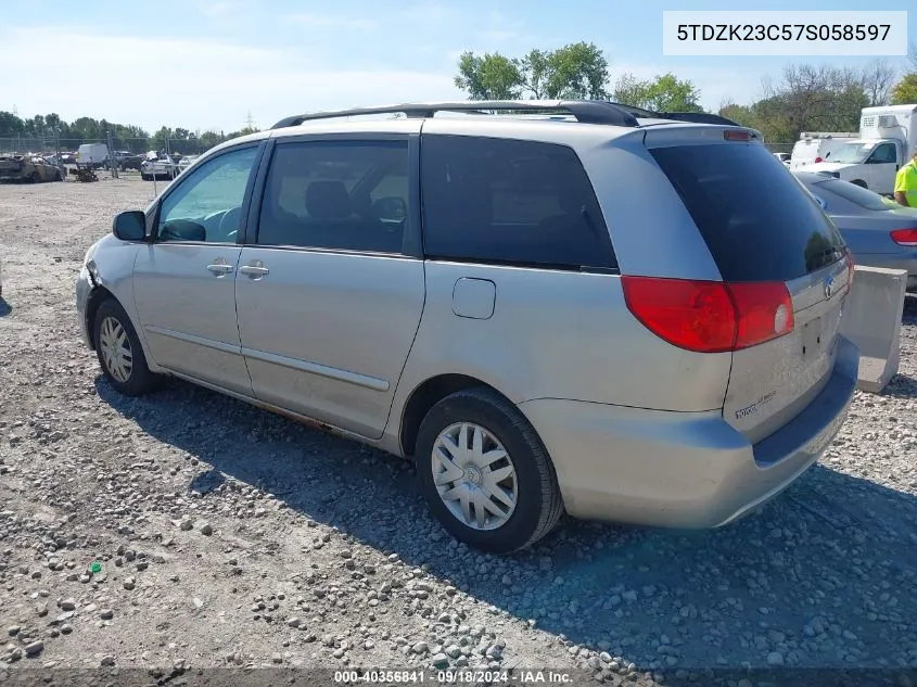 5TDZK23C57S058597 2007 Toyota Sienna Le