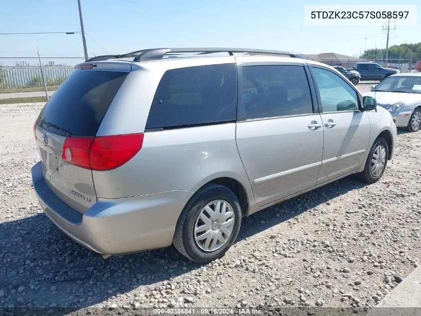 5TDZK23C57S058597 2007 Toyota Sienna Le