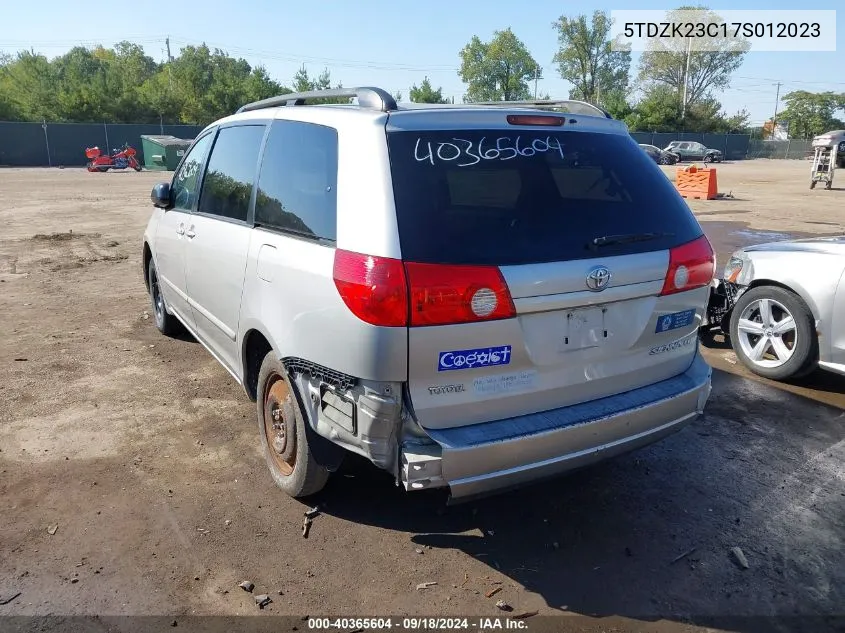 5TDZK23C17S012023 2007 Toyota Sienna Le