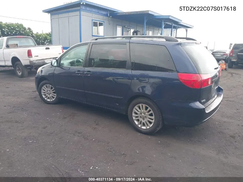 5TDZK22C07S017618 2007 Toyota Sienna Xle