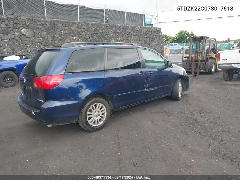 5TDZK22C07S017618 2007 Toyota Sienna Xle