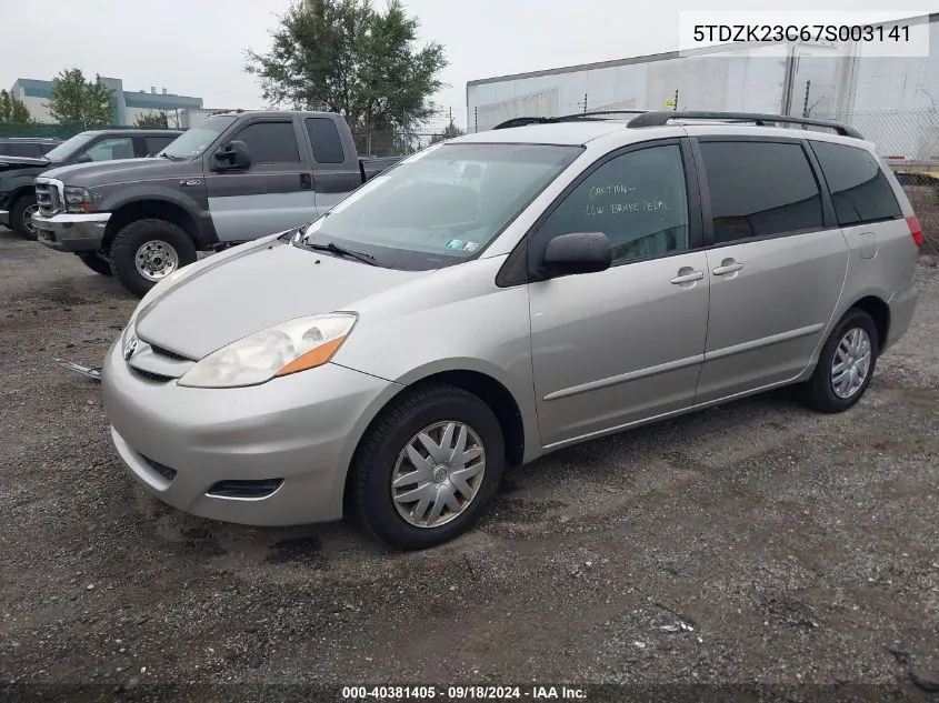 5TDZK23C67S003141 2007 Toyota Sienna Le