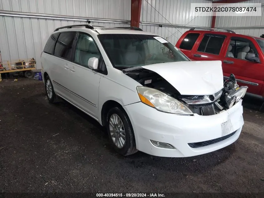 2007 Toyota Sienna Xle Limited VIN: 5TDZK22C07S087474 Lot: 40394515