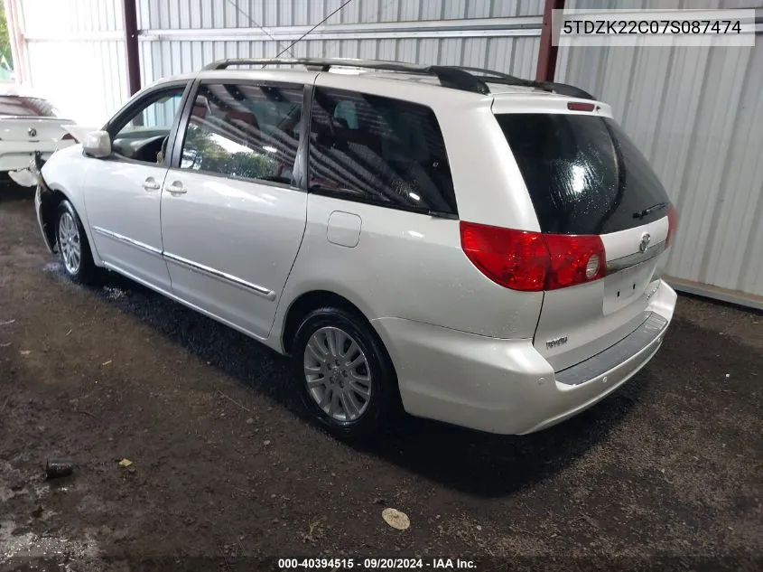 5TDZK22C07S087474 2007 Toyota Sienna Xle Limited