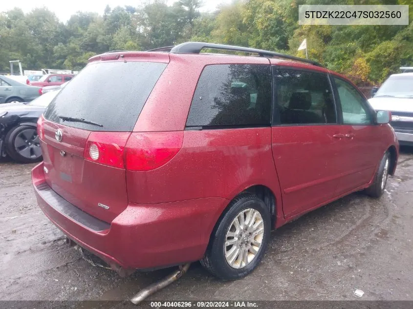 2007 Toyota Sienna Xle VIN: 5TDZK22C47S032560 Lot: 40406296