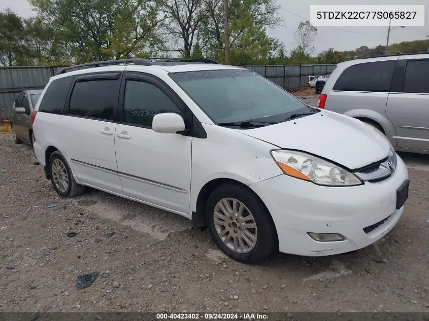 5TDZK22C77S065827 2007 Toyota Sienna Xle Limited