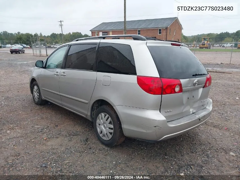 2007 Toyota Sienna Le VIN: 5TDZK23C77S023480 Lot: 40446111