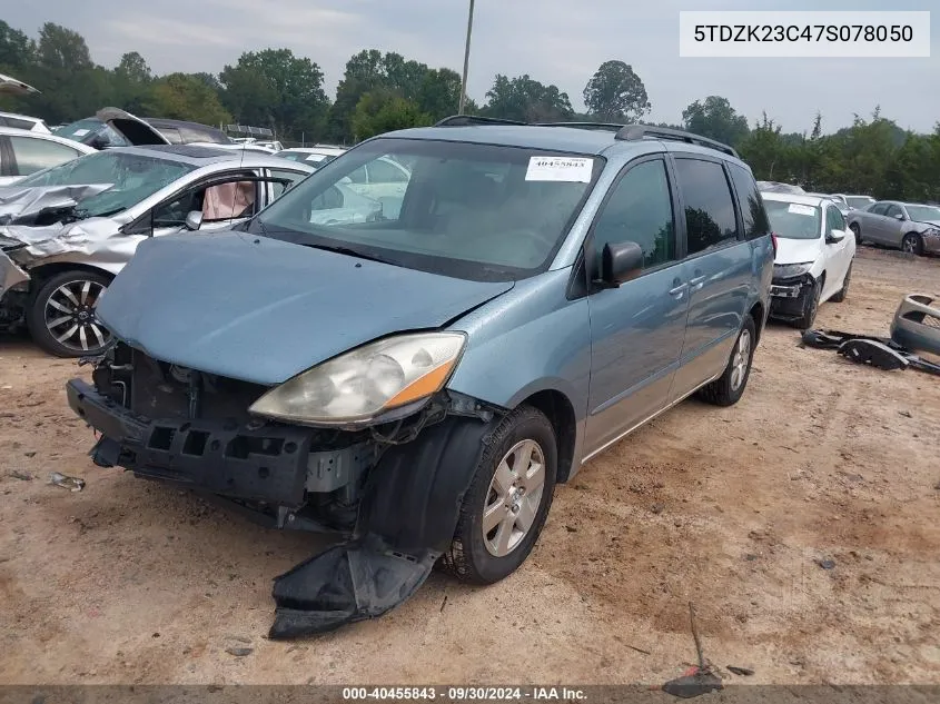 2007 Toyota Sienna Ce/Le VIN: 5TDZK23C47S078050 Lot: 40455843