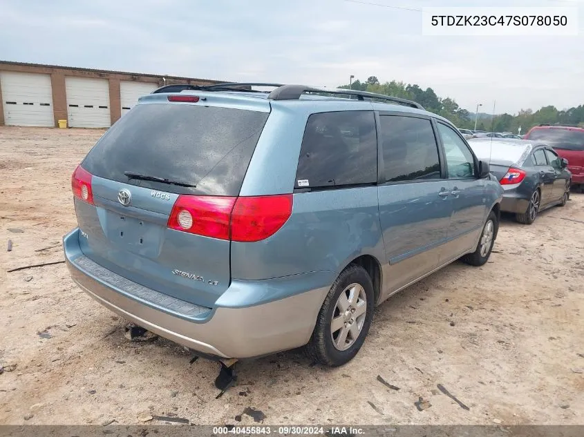 2007 Toyota Sienna Ce/Le VIN: 5TDZK23C47S078050 Lot: 40455843