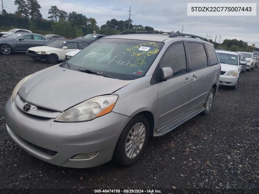 2007 Toyota Sienna Xle VIN: 5TDZK22C77S007443 Lot: 40474759