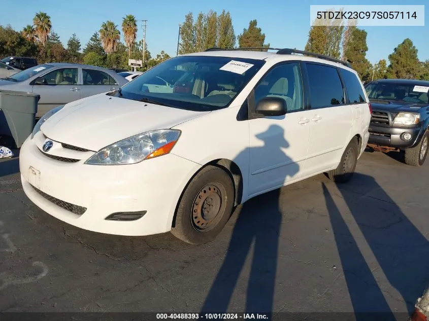 2007 Toyota Sienna Le VIN: 5TDZK23C97S057114 Lot: 40488393