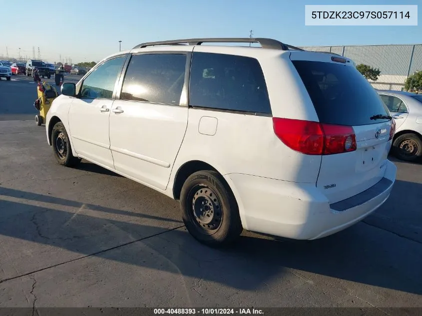 2007 Toyota Sienna Le VIN: 5TDZK23C97S057114 Lot: 40488393